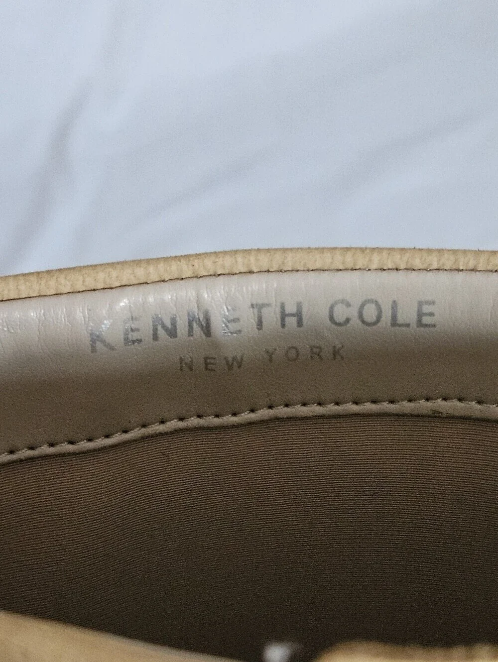 Kenneth Cole New York Tan Leather Knee High Block Heel Boots Size 8
